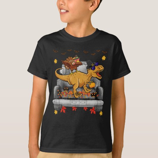 Thanksgiving T Rex Dinosaur Turkije Costume Kinder T-shirt (Voorkant)