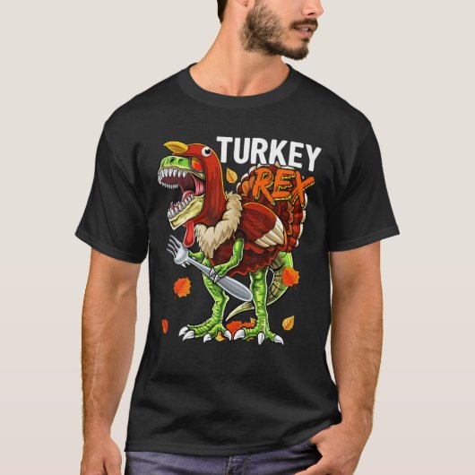 Thanksgiving T Rex Dinosaur Turkije Costume Kinder T-shirt (Voorkant)
