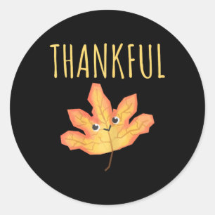 Thanksgiving T-shirt Herfstblad Fall Shirts Vrouwe Ronde Sticker