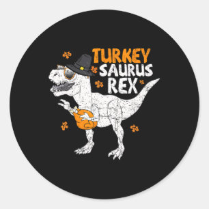 Thanksgiving T-shirt Peuter Jongens Kids Turkeysau Ronde Sticker