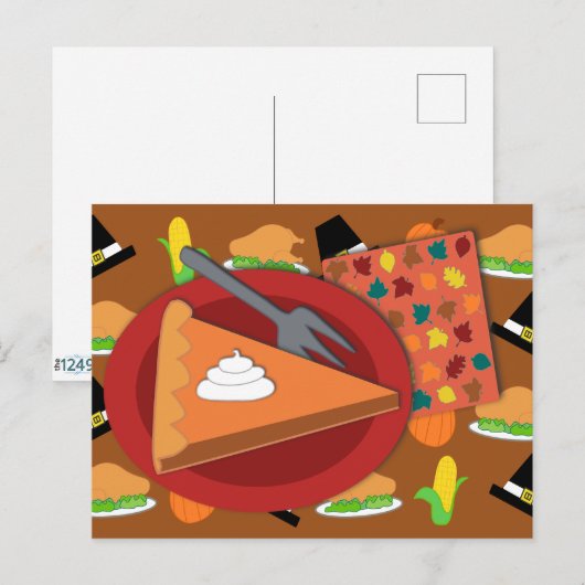 Thanksgiving Taart  Briefkaart (Voorkant / Achterkant)