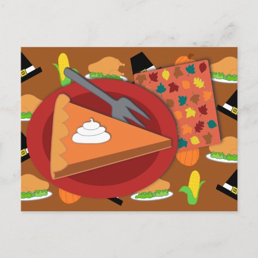Thanksgiving Taart Briefkaart (Voorkant)