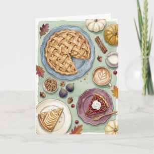 Thanksgiving Taart Cozy Herfst Dessert Cadeau Autu Kaart