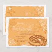 Thanksgiving Taart Uitnodiging (Voorkant / Achterkant)