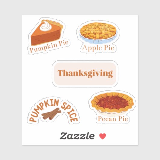 Thanksgiving taarten sticker pack (Vel)
