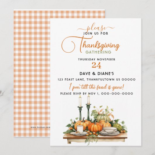  Thanksgiving tabel instelling verzamelen Kaart (Voorkant / Achterkant)