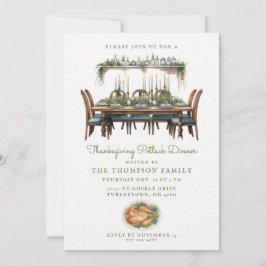 Thanksgiving tabel | Potluck diner uitnodiging