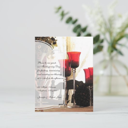 Thanksgiving tabel Waterverf Kaart (Staand voorkant)