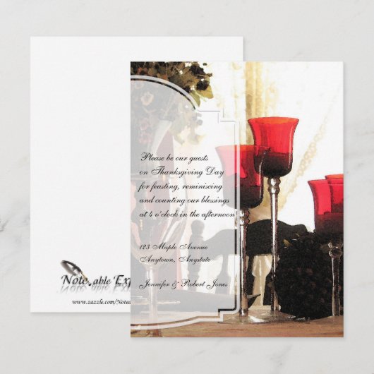 Thanksgiving tabel Waterverf Kaart (Voorkant / Achterkant)