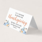 Thanksgiving Tabelnummer Scriptstempel pompoentpat Kaart (Voorkant)