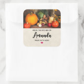 Thanksgiving Table Bounful Harvest Kitchen Vierkante Sticker (Tas)