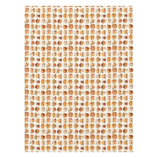 Thanksgiving Tablecloth Decor – Bread, Pie & Coffe Tafelkleed (Voorkant)