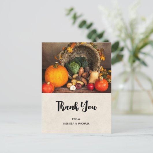 Thanksgiving Tafel Bounful Harvest Dank u wel Briefkaart (Staand voorkant)