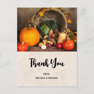 Thanksgiving Tafel Bounful Harvest Dank u wel Briefkaart