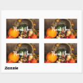 Thanksgiving Tafel Bounful Harvest Dank u wel Rechthoekige Sticker (Vel)