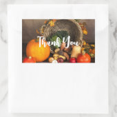 Thanksgiving Tafel Bounful Harvest Dank u wel Rechthoekige Sticker (Tas)