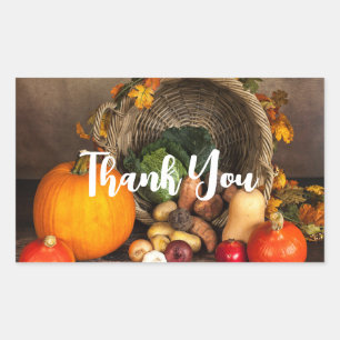 Thanksgiving Tafel Bounful Harvest Dank u wel Rechthoekige Sticker