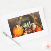 Thanksgiving Tafel Bounful Harvest Dank u wel Rechthoekige Sticker (Envelop)