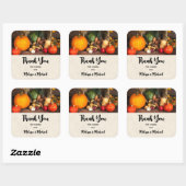 Thanksgiving Tafel Bounful Harvest Dank u wel Vierkante Sticker (Vel)