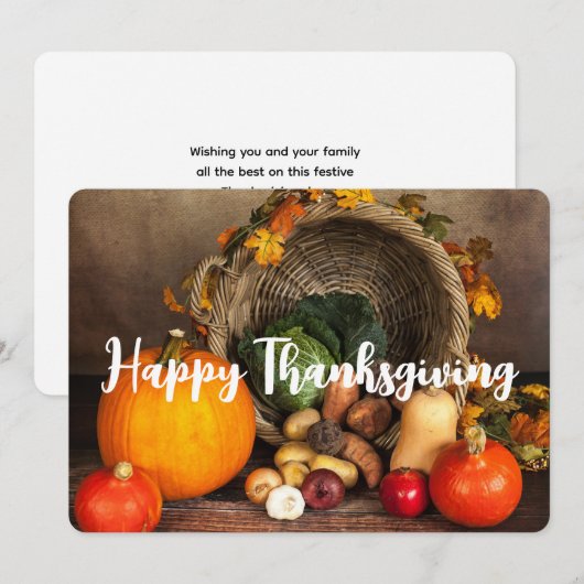 Thanksgiving Tafel Bounful Harvest Feestdagenkaart (Voorkant / Achterkant)