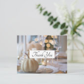 Thanksgiving tafel elegante plaats instelling dank briefkaart (Staand voorkant)