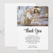 Thanksgiving tafel elegante plaats instelling foto bedankkaart (Voorkant / Achterkant)