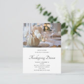 Thanksgiving tafel elegante plaats instelling foto briefkaart (Staand voorkant)