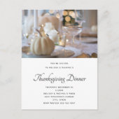 Thanksgiving tafel elegante plaats instelling foto briefkaart (Voorkant)