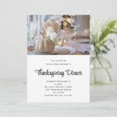 Thanksgiving tafel elegante plaats instelling foto kaart (Staand voorkant)