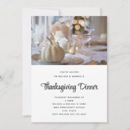 Thanksgiving tafel elegante plaats instelling foto kaart