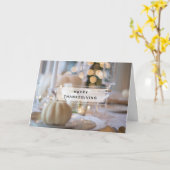 Thanksgiving tafel elegante plaats instelling foto kaart (Gele Bloem)