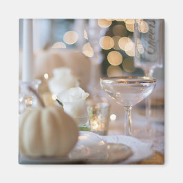 Thanksgiving tafel elegante plaats instelling foto magneet
