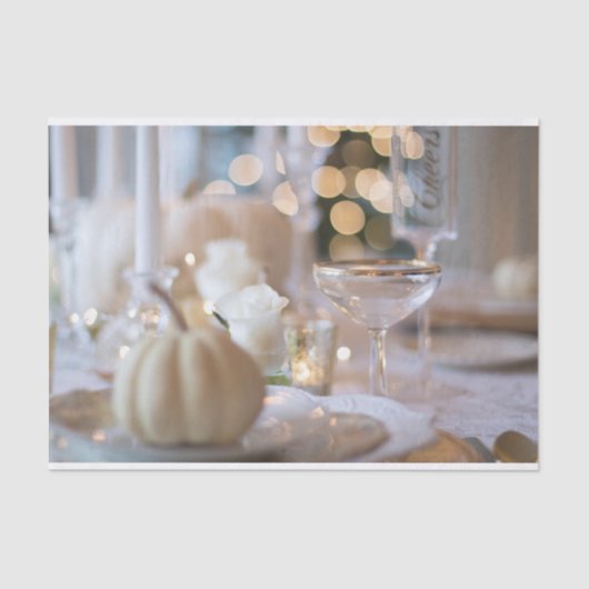 Thanksgiving tafel elegante plaats instelling foto tissuepapier (Voorkant)