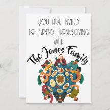 Thanksgiving Tafel Gasten Invitation