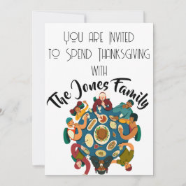 Thanksgiving Tafel Gasten Invitation Kaart