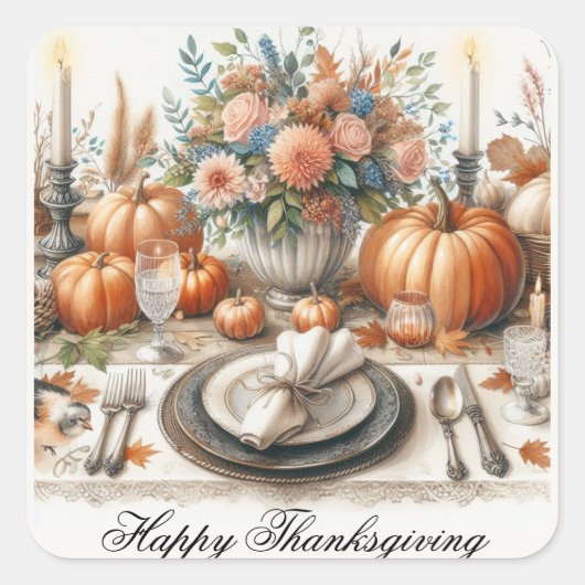  Thanksgiving tafel vakantie Sticker (Voorkant)