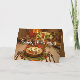 Thanksgiving tafel wenskaart feestdagen kaart