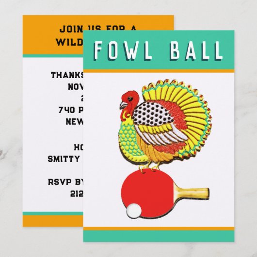 Thanksgiving tafeltennisuitnodigingen kaart (Voorkant / Achterkant)