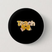 Thanksgiving Teacher Pencil Bow Fall One Thankful  Ronde Button 5,7 Cm (Voorkant)
