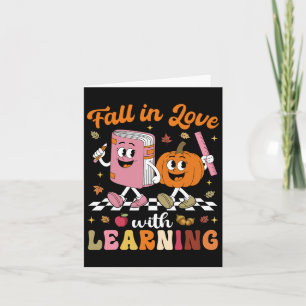 Thanksgiving Teacher Shirt Retro Herfst Verliefd o Kaart