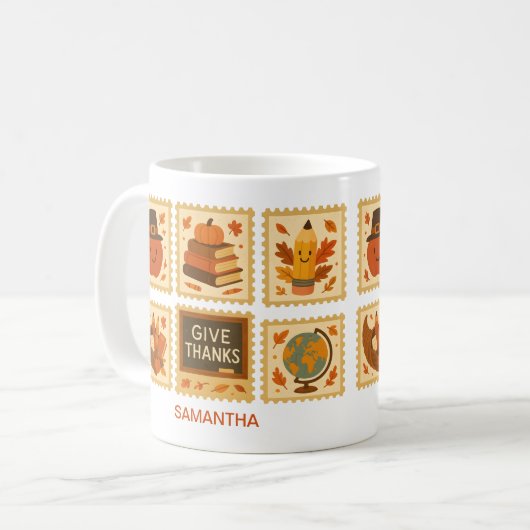 Thanksgiving Teacher Stamp Collage | Gezellige Her Koffiemok (Voorkant links)