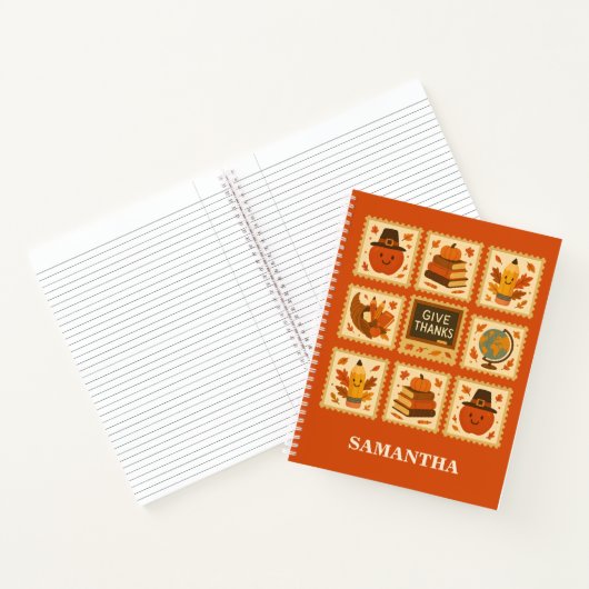 Thanksgiving Teacher Stamp Collage | Herfst Notitieboek (Binnen)