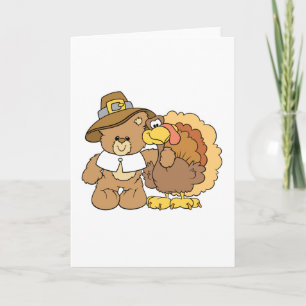 Thanksgiving teddyslet feestdagen kaart