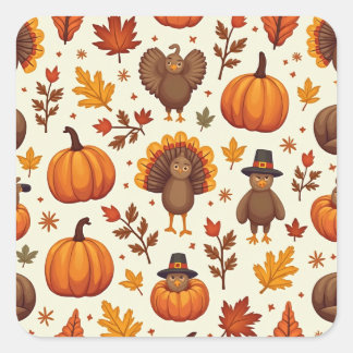 Thanksgiving tekens vierkante sticker