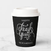 Thanksgiving Tekst Design Paper Cup Papieren Bekers (Achterkant)