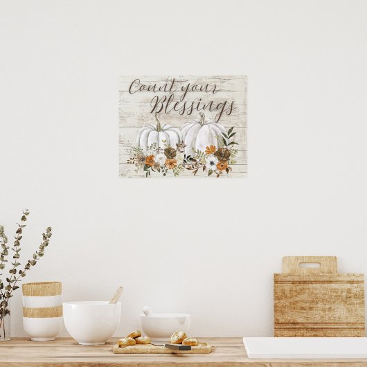 Thanksgiving "Tel je zegeningen" Muurkunst Poster (Keuken)