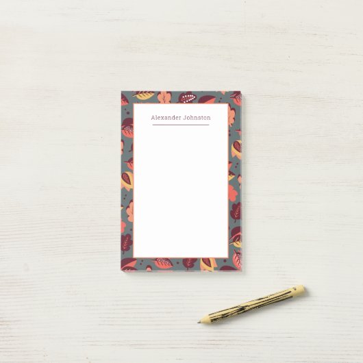 Thanksgiving terugloopt art deco herfst post-it® notes (Op bureau)