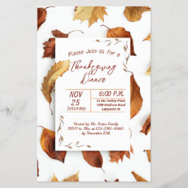 Thanksgiving terugval laat binnenuitnodiging valle flyer