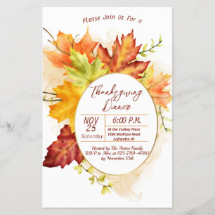 Thanksgiving terugval laat binnenuitnodiging valle flyer
