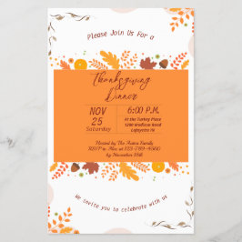 Thanksgiving terugval laat binnenuitnodiging valle flyer